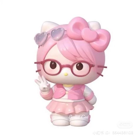 Pink Y2k Icon, Hello Kitty With Glasses, Kitty With Glasses, Art Hello Kitty, 헬로키티 배경화면, Hello Kitty Printables, Icon Widget, Walpaper Hello Kitty, Hello Kitty Themes