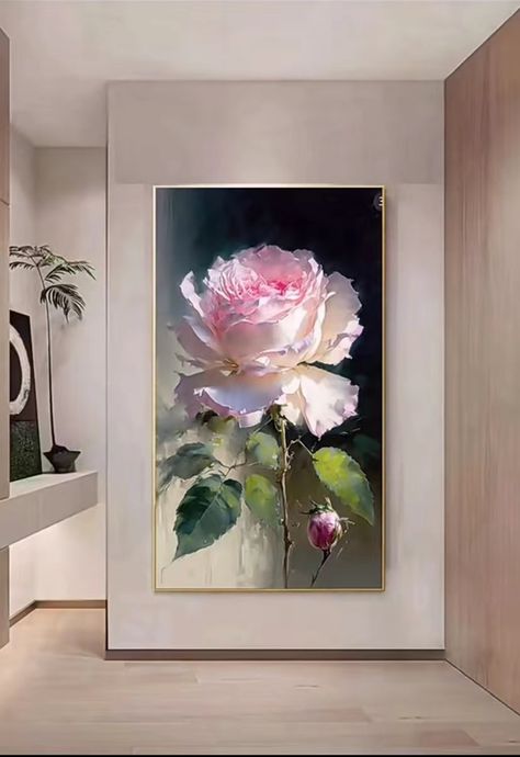 Gold Art Painting, Flower Painting Canvas, Painting Wall Decor, Art Gallery Wallpaper, 수채화 그림, Plaster Art, Flower Art Images, Rose Art, Flower Art Painting