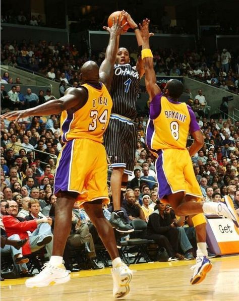 TRACY MCGRADY VS KOBE BRYANT & SHAQ  #mcgradyvsbryant #bryantvsmcgrady #1v2 #tracymcgrady #mcgrady #tmac #orlandomagic #magic #orlando #nba #kobebryant #bryant #blackmamba #kobe #losangeleslakers #lakers #losangeles #la  #shaq Tracey Mcgrady, Tracy Mcgrady Magic, T Mac, Shaq And Kobe, Kobe Bryant Quotes, Black Superstar, Kobe Bryant Nba, Nba Basketball Art, Kobe Bryant Pictures