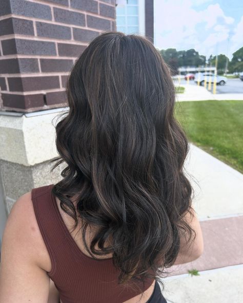 Mocha Brunette 🐻 • • • • • • #mocha #haircolor #highlights #brunette #trending #beachwaves #fyp #viral Mocha Highlights On Black Hair, Mocha Hair Color With Highlights, Mocha Color Hair, Mocha Hair, Black Hair With Highlights, Hair Color Highlights, Beach Waves, Mocha, Highlights