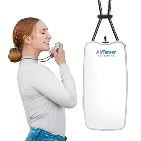 AirTamer A310W Personal Rechargeable and Portable Air Purifier Negative Ion Generator, Proven Performance, White with Metal Travel Case Air Ionizer, Portable Air Purifier, Air Purifiers, Air Cleaner, Leather Travel, Air Quality, Air Purifier, Travel Case, Egift Card