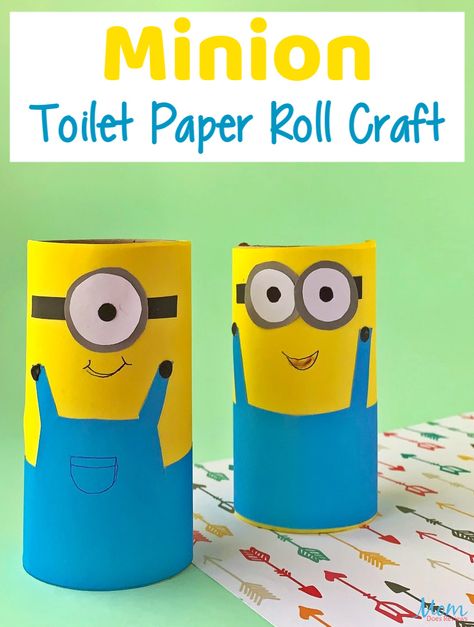 Minion Toilet Paper Roll Craft for kids #craft #easycraft #minions Tissue Roll Crafts, Toilet Paper Roll Diy, Minion Craft, Toilet Paper Roll Craft, Tissue Paper Roll, Roll Craft, Toilet Roll Craft, Paper Towel Tubes, Toilet Paper Tube