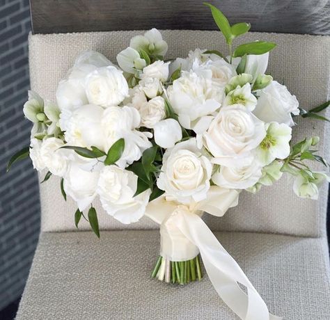 White Fresh Flower Bridal Bouquet, Classic White And Green Bouquet, Free Form White Bouquet, White Rose Peony Bouquet, Elegant Wedding Boutonniere, White Classic Bridal Bouquet, Large White Bouquet, White Hand Bouquet Wedding, Whimsical Bride Bouquet