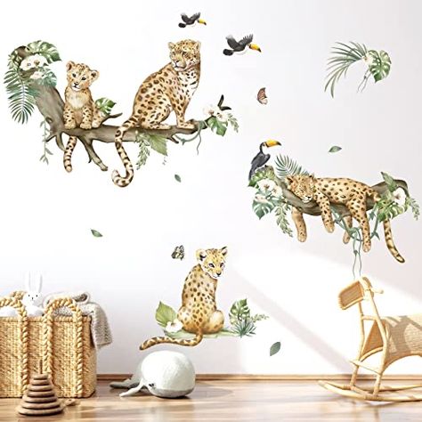 Leopard Wall, Restaurant Bathroom, Boy Girl Bedroom, Creative Home Decor, Wall Decor Stickers, Jungle Animals, Baby Boy Nurseries, Diy Stickers, Amazon Com