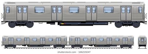 Train Drawing Side View, Subway Train Side View, Subway Train Drawing, Pixel Train, Train Concept Art, Train Side View, Nyc Subway Train, Subway Design, Paper Models House