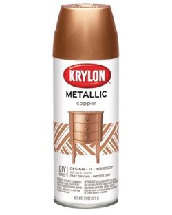 Brilliant Metallic - | Krylon Brass Spray Paint, Best Spray Paint, Copper Spray Paint, Krylon Spray Paint, Drain Pipes, Metallic Spray Paint, Paint Brass, Copper Diy, Spray Paints