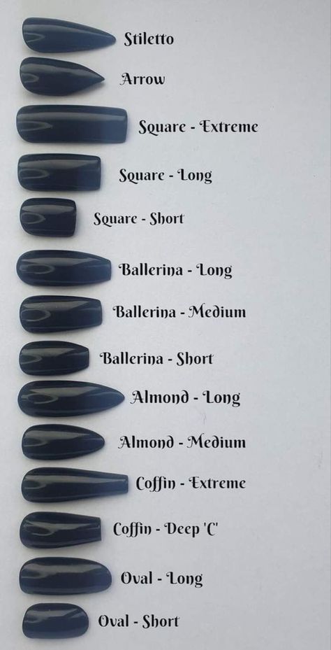 Nail Shape Chart, Nail Extensions Acrylic, Tips Nails, Prom Nail, Art Hacks, January Nails, Latest Nail Trends, Nails Christmas, Blue Nail Designs