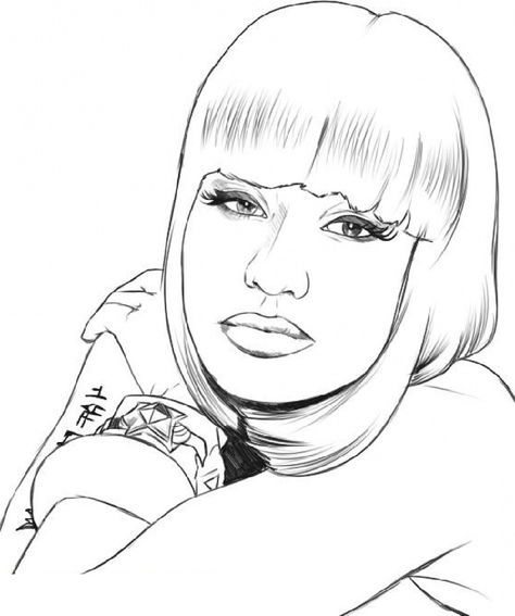 Nicki Minaj Coloring Pages | K5 Worksheets Only Nicki Minaj, Nicki Minaj Drawing, People Coloring Pages, Young Money, Arte Dc Comics, Pink Friday, Celebrity Drawings, Online Coloring Pages, Black Art Pictures