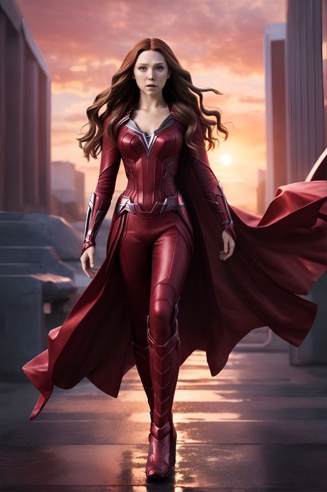 Wanda Suit Design, Women Superhero Cosplay, Red Hero Suit, Scarlet Witch Outfit Ideas, Superhero Female Costume, Avengers Suit Ideas, Red Superhero Suit Female, Black Superhero Suit Female, Scarlet Witch Costumes