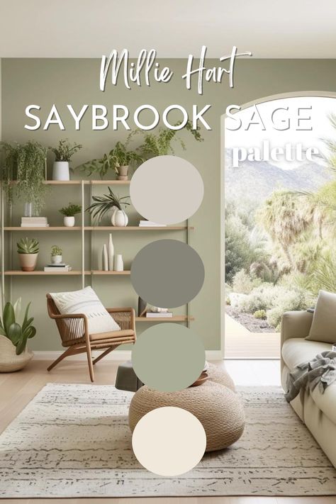 Celery Salt Benjamin Moore, Light Sage Color Scheme, Home Interior Palette, Cool Greens Palette, Cool Color Interior Design, Indoor Farmhouse Paint Colors, Happy Room Colors, Indoor Neutral Paint Colors, Benjamin Moore Oyster Bay