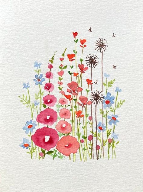 Pin on Norms art Floral Art Simple, Watercolor Paintings Floral, Water Color Painting Easy For Beginners Step By Step, Watercolour Inspiration Flowers, Watercolour Art Ideas Inspiration, Watercolour Inspiration Simple, Easy Watercolor Flowers For Beginners, Flower Drawing Color, Watercolor Art For Beginners Simple