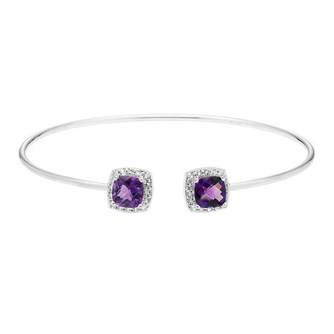 Expensive Bracelets, Formal Jewelry, Cushion Halo, Prom Jewelry, Amethyst Bracelet, White Topaz, Purple Amethyst, Timeless Beauty, Color Purple