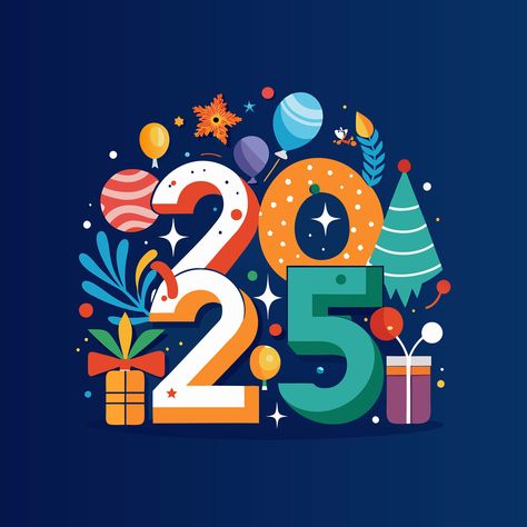 Happy New Year 2025 Vector, Logo, Icon, Design​​​​​​​ :: Behance Happy New Year 2025 Illustration, 2025 Logo Design, Happy New Year Illustration Design, 2025 New Year, 2025 Illustration, Happy Logo Design, Happy New Year Graphic, Happy New Year Logo, Happy New Year Illustration