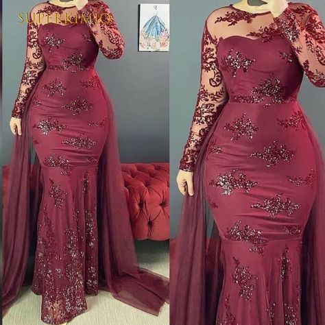 Dresses With Overskirt, Evening Dresses Long Sleeve, Cheap Evening Gowns, Gown Silhouette, Burgundy Evening Dress, Detachable Skirt, Girls Dress Outfits, Gowns Dresses Elegant, Beautiful Casual Dresses