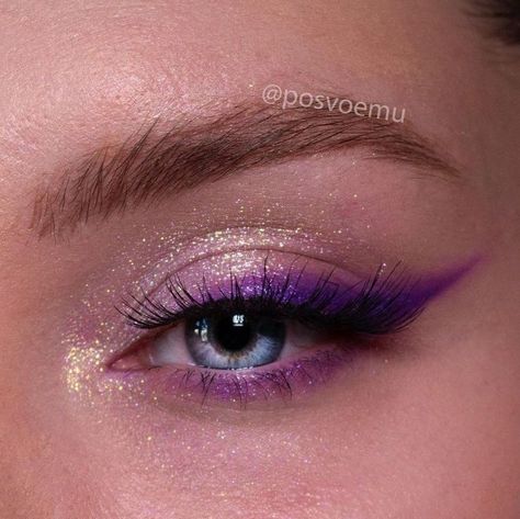 Homecoming Makeup For Purple Dress, Purple Eyeshadow Looks Green Eyes, Rapunzel Quince Makeup, Speak Now Eyeshadow, Enchanted Eye Makeup, Repunzle Makeup, Eye Makeup Rave, Tangled Inspired Makeup, Tangled Makeup Look