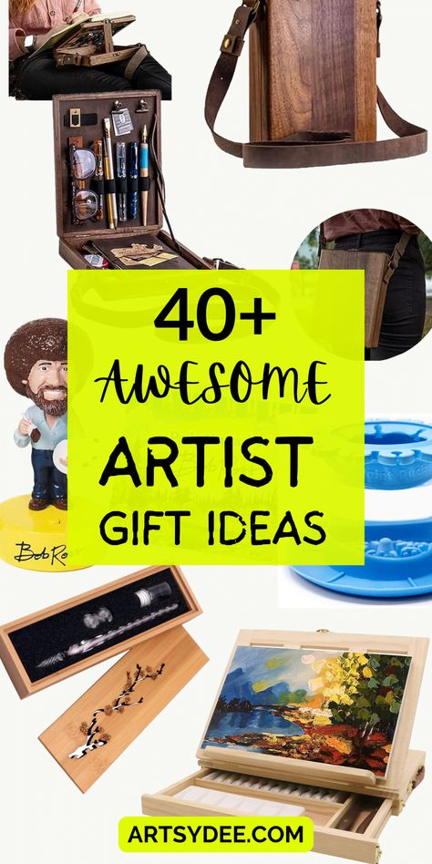 Looking for the perfect gift for the artist in your life? Look no further! Our curated list of 40 awesome artist gift ideas includes everything from art supplies to books and more. Whether they're a beginner or a pro, these gifts are sure to inspire their creativity and take their art to the next level. Click to see the full list and find the perfect gift today! #artistgiftideas #artsupplies #giftguide #creativity #inspiration Art Gift Basket Ideas For Adults, Cool Gifts For Artists, Gift Ideas For Artsy People, Artist Christmas Gift Ideas, Gifts For Artistic Friends, Gift Ideas For Artistic Friends, Gifts For Artsy Friends, Gifts For Creative People, Artist Gifts Ideas