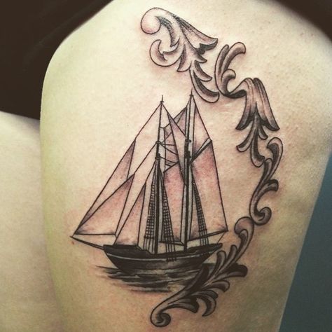 bluenose sailboat tattoo Bluenose Ship Tattoo, Tattoo Sailboat, Bluenose Ship, Bluenose Schooner, Schooner Ship, Hallows Tattoo, Sailboat Tattoo, Ship Tattoo, Deathly Hallows