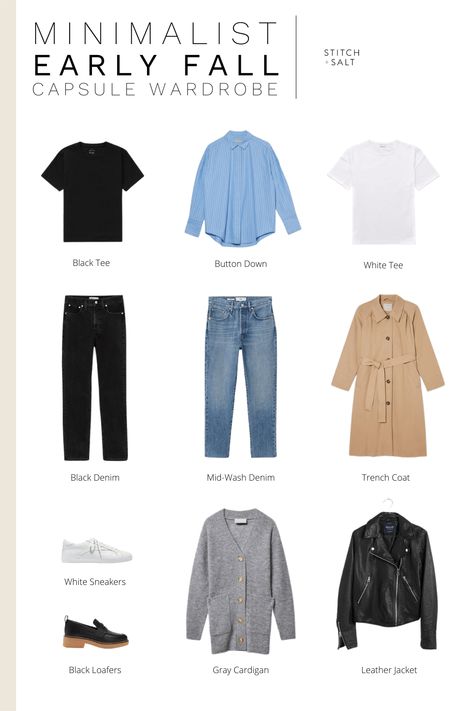 Minimalist Early Fall Capsule Wardrobe - Stitch & Salt Fall Minimalist Outfit, Fall Capsule Wardrobe 2022 Minimalist, 10 Piece Wardrobe, Simple Winter Outfits, Minimalist Outfits, Capsule Wardrobe Women, Alpaca Cardigan, Minimal Wardrobe, Everyday Casual Outfits