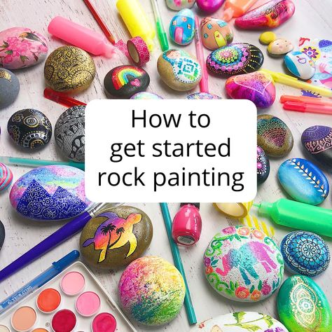 Rock painting How To Prep Rocks For Painting, Rock Painting 101, Rock Painting Nature, Sealing Painted Rocks, How To Paint Rocks Step By Step, How To Paint Rocks, Rock Houses, Rock Painting Supplies, Paint Pens For Rocks