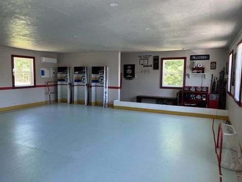 Hockey Basement, Indoor Hockey, Hockey Room, Ice Rink, Rec Room, Basement Ideas, Hockey Rink, Future House, Nhl