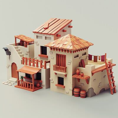 3d Cinema, House Cartoon, 3d Modeling Tutorial, Mediterranean House, Downtown Apartment, 3d Concept, Building Concept, Apartment House, Isometric Art