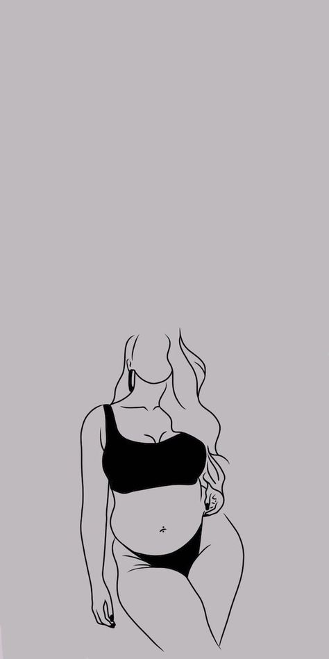 Outline Tattoo Woman, Outline Art Aesthetic, Fuffologist Art Woman, Chubby Girl Drawing, Girl Body Outline Art, Women Body Outline Drawing, Body Positive Drawing, Curvy Body Line Art, Body Outline Drawing