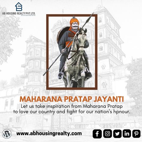 MAHARANA PRATAP JAYANTI Let us take inspiration from Maharana Pratap to love our country and fight for our nation's hpnour.🚩🚩 #abhousingrealtypvtltd #janmjayanti #maharanapratap #greatworrier #rajputana Maharana Pratap Jayanti, Maharana Pratap, Insurance Company, Our Love, Insurance, Let It Be, Quick Saves