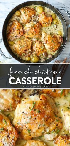 French Chicken Casserole, French Chicken, Brown Chicken, Chicken Casserole Recipe, Makanan Diet, French Cooking, Chicken Dishes Recipes, Healthy Easy, Dinner Idea