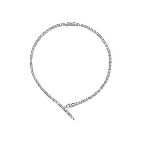 Serpenti Viper 18 kt white gold necklace set with full pavé diamonds Serpenti Viper Necklace, Necklace White Gold, White Gold Necklace, Gold Necklace Set, White Gold Necklaces, Necklace White, Pave Diamonds, Official Store, Necklace Set