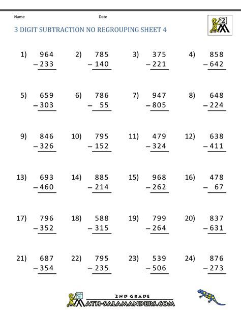 3-digit Subtraction Worksheet With Numbers Subtracting 3 Digit Numbers, Basic Subtraction Worksheets, Three Digit Subtraction, 3 Digit Subtraction, Subtraction With Regrouping Worksheets, Math Subtraction Worksheets, Basic Subtraction, Regrouping Subtraction, Math Fact Worksheets