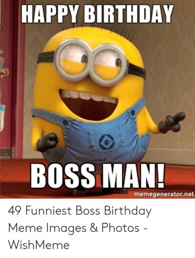 Happy Birthday Boss Man, Happy Birthday Boss Funny, Happy Birthday Donna, Minion Meme, Happy Birthday Boss, Boss Humor, Boss Birthday, Happy Birthday Meme, Boss Man