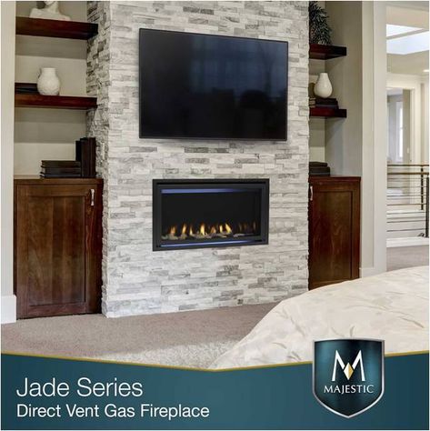 Fireplace Feature Wall, Stacked Stone Fireplaces, Cottage Fireplace, Basement Fireplace, Direct Vent Gas Fireplace, Electric Fireplace Wall, Fireplace Tv Wall, Linear Fireplace, Fireplace Built Ins