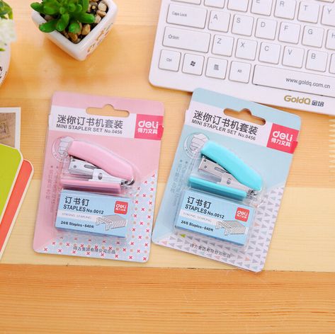 $3 Mini Stapler, School Suplies, College Supplies, Stationary Store, Staplers, Cute School Stationary, Kawaii School Supplies, Mini Binder, Study Stationery