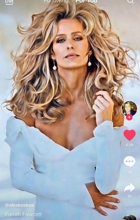 Farah Fawcett Hair, Farrah Fawcet, Big Blonde Hair, Carpet Outfits, Pageant Hair, Beautiful Gray Hair, Red Carpet Outfits, Balayage Hair Blonde, Farrah Fawcett