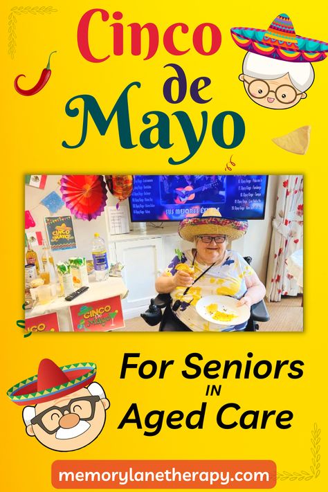 In this article, we have provided plenty of images and information to inspire you to create your best Cinco de Mayo Day Fiesta Party in aged care. Mexico sure knows how to have fun so let’s make this day a fun experience for our seniors in care while also honoring Mexican culture and history. May Activities For Seniors Nursing Homes, Cinco De Mayo Crafts For Adults, Cinco De Mayo Activities For Seniors, Fun Activities For Seniors, Fiesta Games, Heather Gardens, Senior Citizen Activities, Activities Director, Activities For Seniors