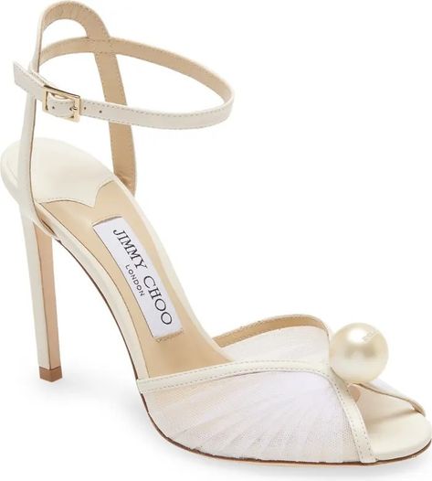 Jimmy Choo Pearl Shoes, Wedding Heels Jimmy Choo, Jimmy Choo Sacora, Jimmy Choo Wedding Shoes Pearl, Jimmy Choo White Heels, Jimmy Choo Indiya 100, Elegant Shoes Heels, Pleated Tulle, Expensive Shoes