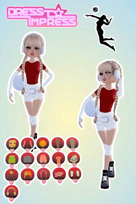 • 🏵️ • - #fyp #dti #dresstoimpress #dress #to #impress #roblox #dtiideas #aesthetic #outfitideas #dresstoimpressideas #idea #board #pin #robloxpin #robloxdti #robloxdresstoimpress Volleyball Fit Dti, Volleyball Dti Outfit, Dti Roblox Outfit Ideas Sport, Dti Outfit Ideas Theme Fitness, Fitness Dti Outfit Ideas, Sport Dti Outfit Ideas, Volleyball Dress To Impress, Dti Ideas Fitness, Sport Dti Theme