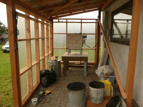 Kiln Shed, Artist Shed, Garden Shed Interiors, Outdoor Pottery, Painters Studio, Raku Kiln, Studio Shed, Art Studio Space, Pottery Kiln