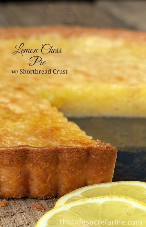 Lemon Chess Tart with Shortbread Crust https://thecafesucrefarine.com/lemon-chess-tart-shortbread-crust/ Lemon Heaven, Pretty Baking, Lemon Chess Pie, Baking Challenge, Rich Recipes, Spring Time Desserts, Classic Southern Recipes, Chess Pie, Sweet Surrender