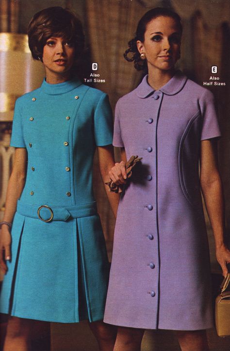 Wards 69 fw blue purple dresses 1960s Fashion Women, Vintage Fashion 1960s, Superstar Barbie, 1960s Dresses, 1960 Fashion, 1960s Outfits, 80’s Fashion, 60s And 70s Fashion, Fashion 1960s