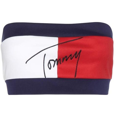 Tommy Hilfiger Flag Embroidered Bandeau Top ($152) ❤ liked on Polyvore featuring tops, tommy hilfiger, embroidery top, red bandeau top, bandeau bikini top and tommy hilfiger tops Red Bandeau Top, White Bralette Top, White Bandeau Top, Tommy Hilfiger Crop Top, White Embroidered Shirt, Cropped White Shirt, White Bandeau, Tommy Hilfiger Top, Shirts Crop