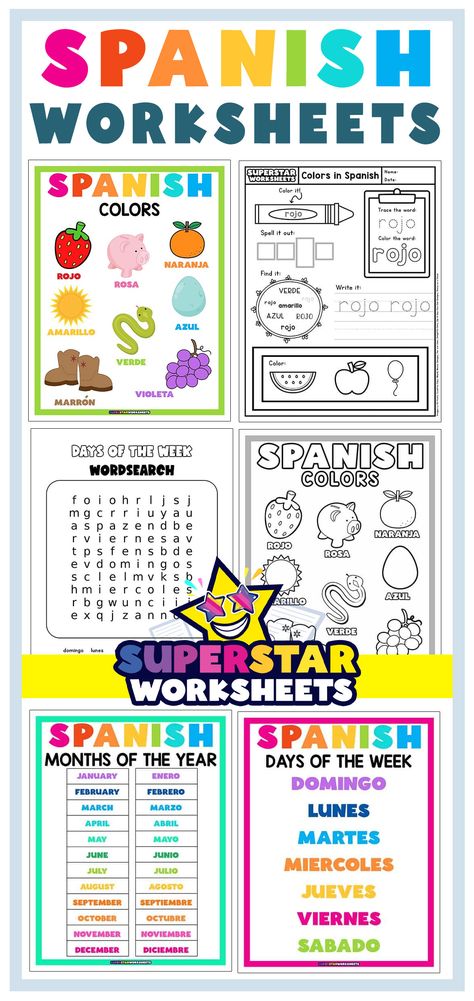 Spanish Flash Cards Printable, Spanish Months Of The Year, Spanish Words For Kids, Spanish Months, Spanish Assessments, Preschool Spanish Lessons, Beginner Spanish Lessons, Spanish Flashcards, Spanish Printables