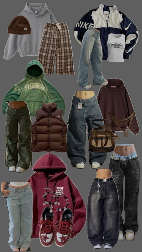 Baggy Fall combos/ Earth Toned outfits Earth Tone Baggy Outfits, Earthy Asethic Clothes, Dark Brown Jeans Outfit, Simple Baggy Outfits, Earth Core Outfits, Demigirl Outfits, Earth Tone Streetwear, Earth Toned Outfits, Brown Jeans Outfit