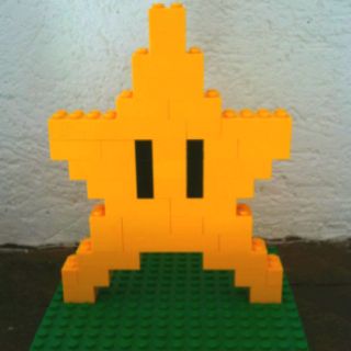 Mario Lego Ideas, Lego Mario Bros, Star From Mario, Mario Lego, Easy Lego Creations, Mario Star, Super Mario Bros Birthday Party, Lego Mario, Lego Mosaic