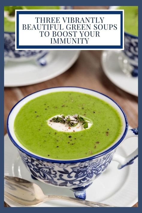 Green Soup Recipes Healthy, Green Soup Recipes, Green Soups, Turnip Green Soup, Greens Soup, Chicken Veggie Soup, Anna Thomas, Spinach Soup Recipe, Irish Cooking