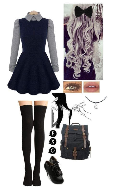 "Untitled #163" by typical-ghoul ❤ liked on Polyvore featuring Bravo, claire's, Ollio, women's clothing, women's fashion, women, female, woman, misses and juniors Outfit Styles, Stylish Clothes, Style Aesthetic, Clothing Inspiration, Goth Outfits, Kawaii Clothes, Komplette Outfits, Yohji Yamamoto, Dark Fashion