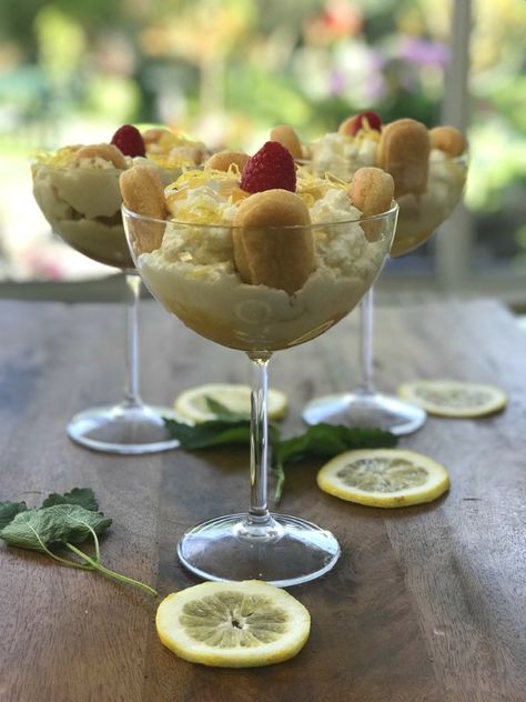 Easy Summer Limoncello Tiramisu - Proud Italian Cook Lemoncello Tiramisu, Limoncello Tiramisu, Italian Cooking, Italian Desserts, Lemon Curd, Easy Summer, Trifle, Just Desserts, Home Cooking