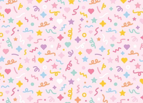 Pastel Pattern Design, Cute Repeating Patterns, Cute Birthday Backgrounds, Kidcore Pattern, Cute Patterns To Paint, Pink Confetti Background, Taylor Swift Aesthetic Background, Simple Pattern Wallpaper, Confetti Aesthetic