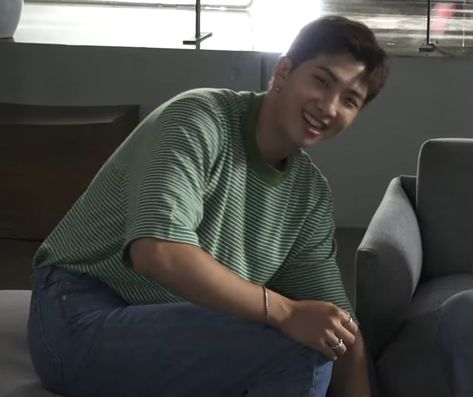 BTS PICS⁷ 🧈💛 on Twitter: "Joonie wearing green striped shirt and his short hair 😭… " Green Striped Shirt, Korean Stuff, Bts Namjoon, Bts Pics, Rm Namjoon, Bf Material, Rm Bts, Bts Aesthetic Pictures, My Chemical