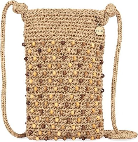 The Sak Josie Mini Crossbody in Crochet with Adjustable Strap, Ecru Multi Beads: Handbags: Amazon.com Strap Crochet, Crochet Strap, The Sak, Handbag Straps, Mini Crossbody, Sling Bag, Crossbody Bags, Adjustable Straps, Handbags